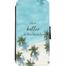 iPhone Xs Max Case Hülle - Wallet schwarz Summer 2025 Life is better at the beach