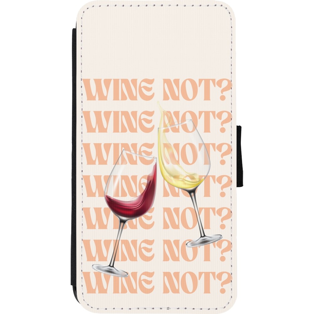 iPhone Xs Max Case Hülle - Wallet schwarz Wine not