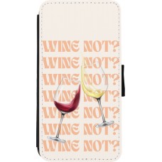 iPhone Xs Max Case Hülle - Wallet schwarz Wine not