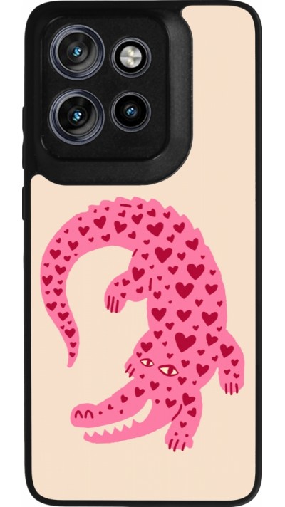 Motorola Moto S50 Case Hülle - Silikon schwarz Pink crocodile 2026