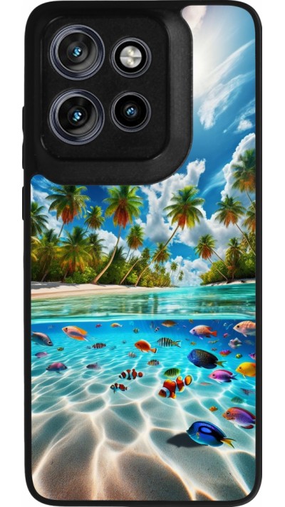 Motorola Moto S50 Case Hülle - Silikon schwarz Strandparadies