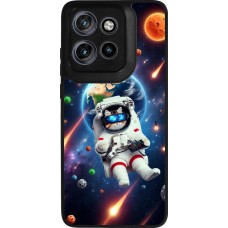 Motorola Moto S50 Case Hülle - Silikon schwarz VR SpaceCat Odyssee