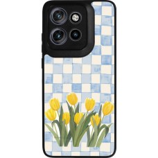 Motorola Moto S50 Case Hülle - Silikon schwarz Blue vichy tulips Spring 2026