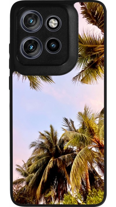 Motorola Moto S50 Case Hülle - Silikon schwarz Summer 2023 palm tree vibe
