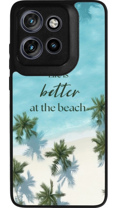 Motorola Moto S50 Case Hülle - Silikon schwarz Summer 2025 Life is better at the beach
