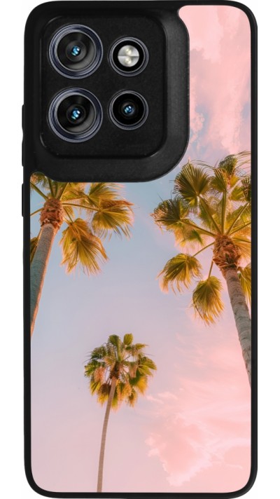 Motorola Moto S50 Case Hülle - Silikon schwarz Summer 2025 Palmiers