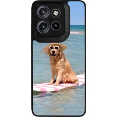 Motorola Moto S50 Case Hülle - Silikon schwarz Summer Dog on Paddle