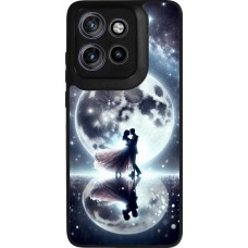 Motorola Moto S50 Case Hülle - Silikon schwarz Valentin 2024 Liebe unter dem Mond