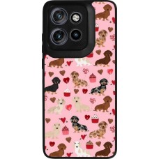 Motorola Moto S50 Case Hülle - Silikon schwarz Valentine 2024 puppy love