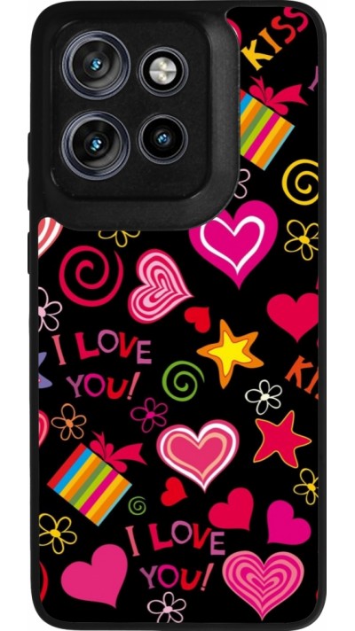 Motorola Moto S50 Case Hülle - Silikon schwarz Valentine 2023 love symbols
