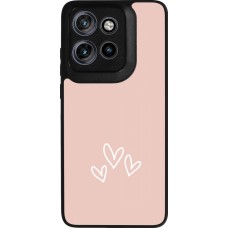 Motorola Moto S50 Case Hülle - Silikon schwarz Valentine 2023 three minimalist hearts