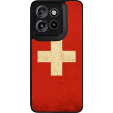 Motorola Moto S50 Case Hülle - Silikon schwarz Vintage Flag SWISS