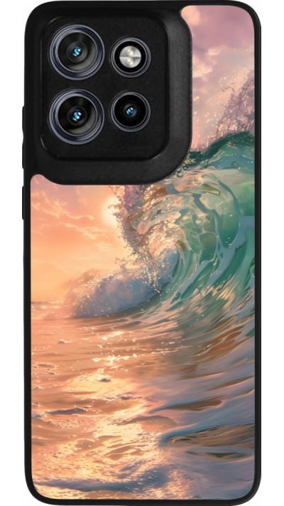 Coque Motorola Moto S50 - Silicone rigide noir Wave Sunset