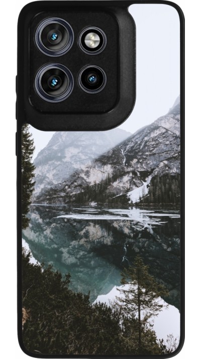 Coque Motorola Moto S50 - Silicone rigide noir Winter 22 snowy mountain and lake