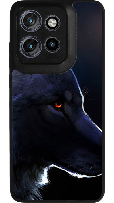 Coque Motorola Moto S50 - Silicone rigide noir Wolf Shape
