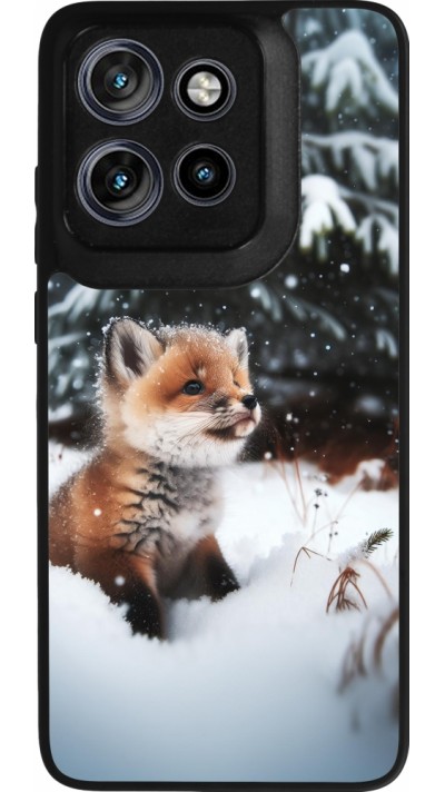 Motorola Moto S50 Case Hülle - Silikon schwarz Weihnachten 2023 Fuechslein Tanne