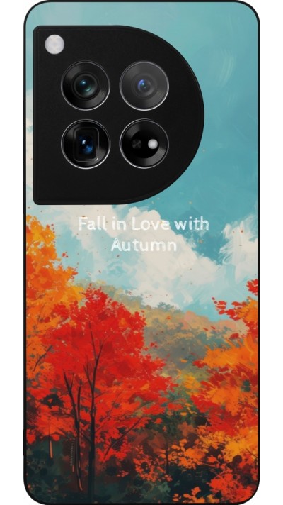 Coque OnePlus 12 - Silicone rigide noir Autumn 25 Fall in love