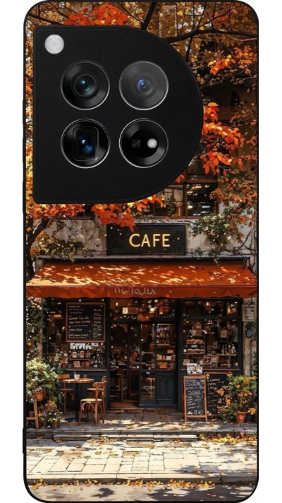 Coque OnePlus 12 - Silicone rigide noir Autumn 25 Coffee shop