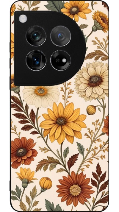 Coque OnePlus 12 - Silicone rigide noir Autumn 25 Flower pattern