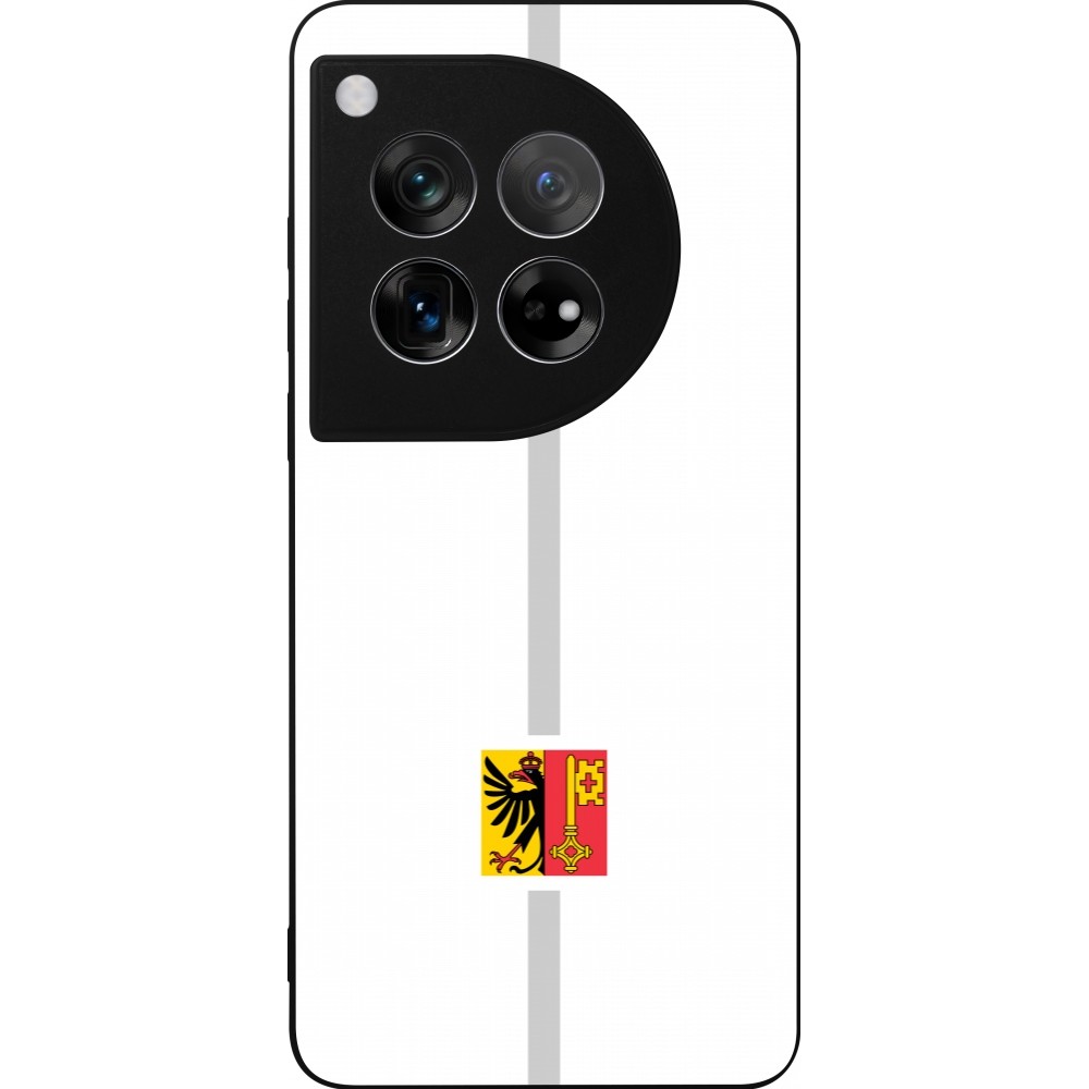 OnePlus 12 Case Hülle - Silikon schwarz Kanton GE weiss