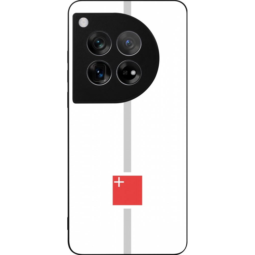 OnePlus 12 Case Hülle - Silikon schwarz Kanton SZ weiss