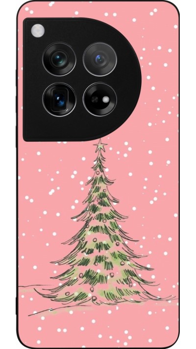 OnePlus 12 Case Hülle - Silikon schwarz Christmas 25 Pink Tree