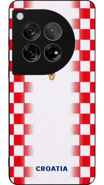 OnePlus 12 Case Hülle - Silikon schwarz Kroatien 2026 personalisierbares Fussballtrikot