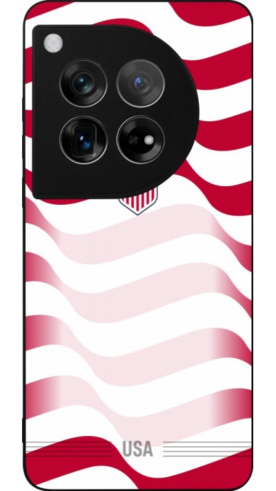 Coque OnePlus 12 - Silicone rigide noir Maillot de football États-Unis 2026 personnalisable
