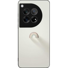 Coque OnePlus 12 - Silicone rigide noir Mini Rainbow Minimal