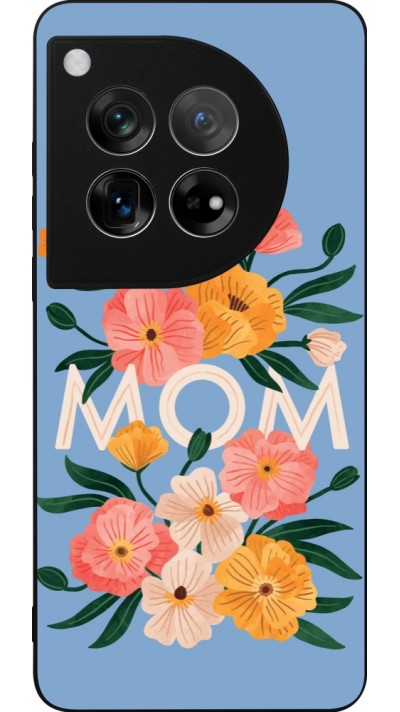 Coque OnePlus 12 - Silicone rigide noir Mom 2026 Flowers