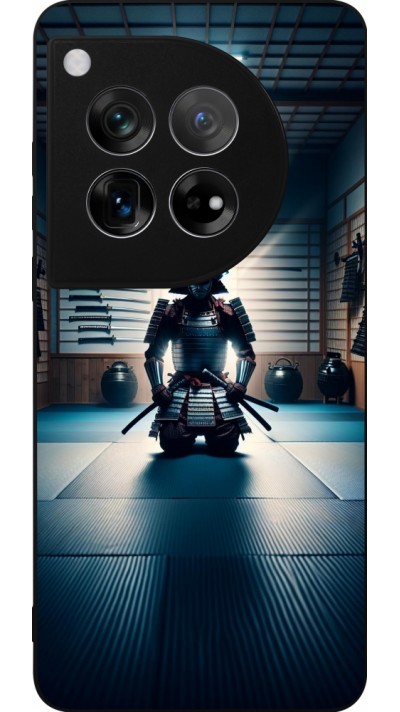 OnePlus 12 Case Hülle - Silikon schwarz Samurai im Gebet