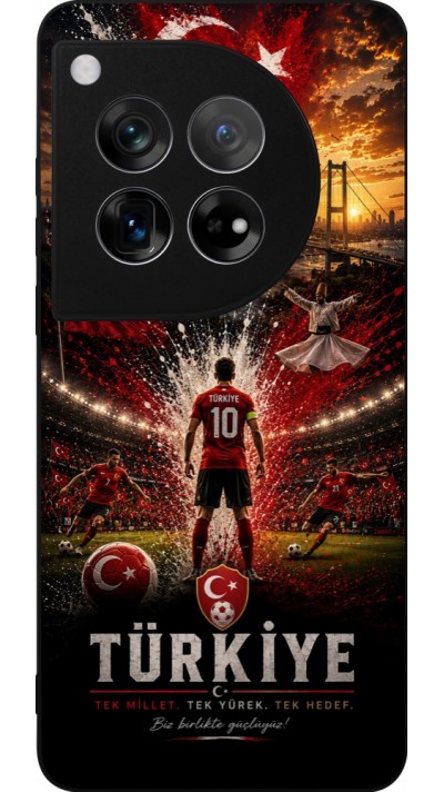 Coque OnePlus 12 - Silicone rigide noir Football Turquie splash 2026