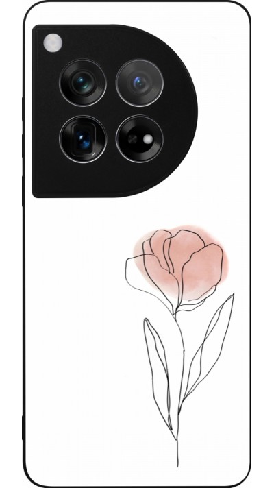 OnePlus 12 Case Hülle - Silikon schwarz Spring 23 minimalist flower