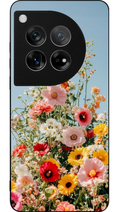 Coque OnePlus 12 - Silicone rigide noir Spring flowers Spring 2026