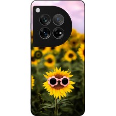OnePlus 12 Case Hülle - Silikon schwarz Sunflower with glasses Spring 2026