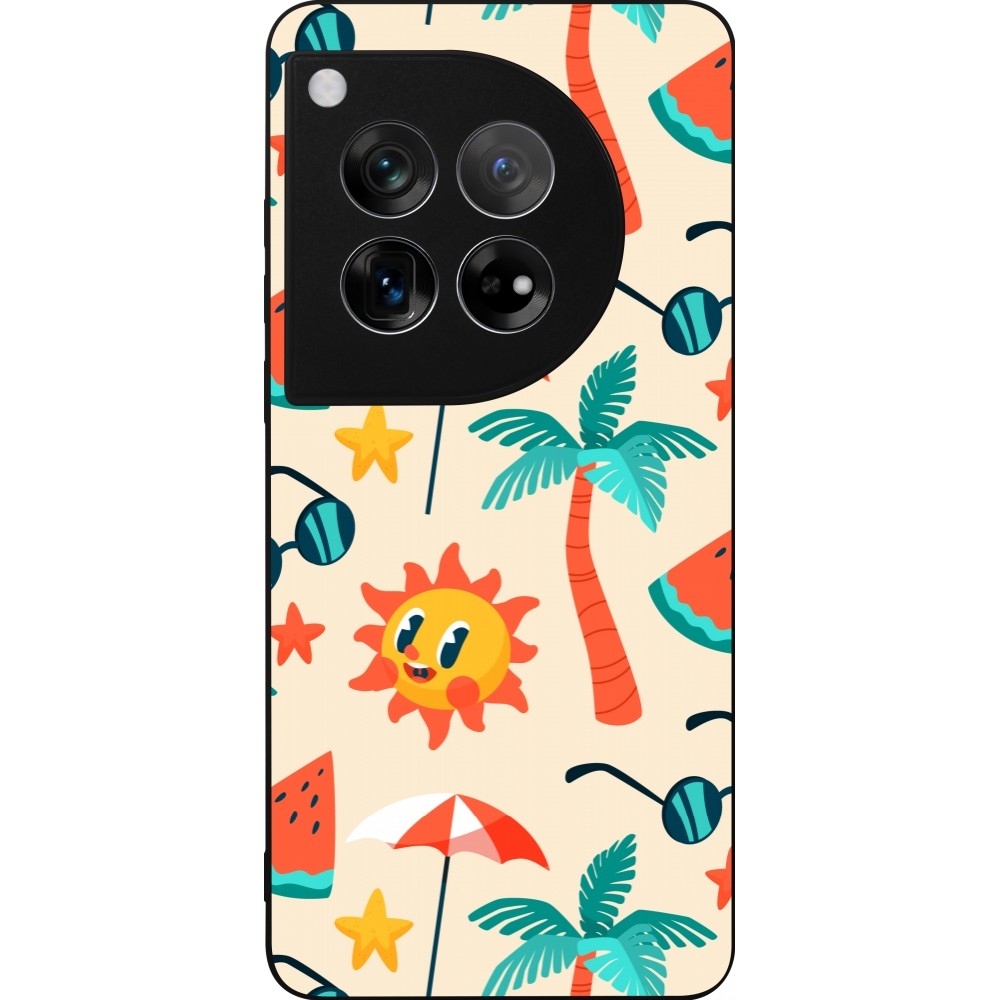 OnePlus 12 Case Hülle - Silikon schwarz Summer 2025 Pattern soleil