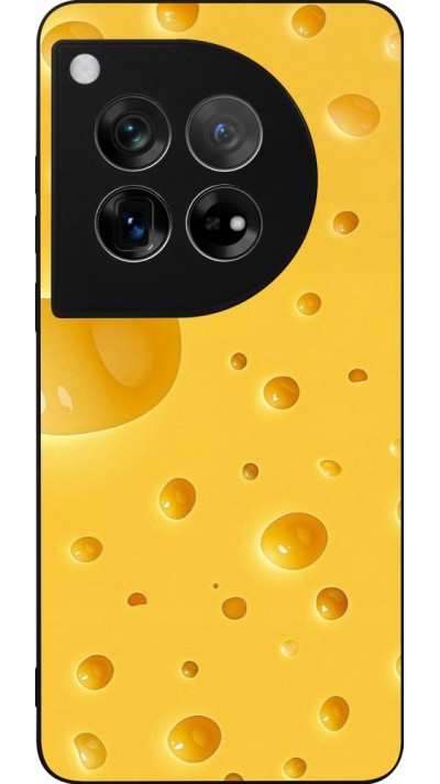 Coque OnePlus 12 - Silicone rigide noir Fête Nationale Suisse Cheese
