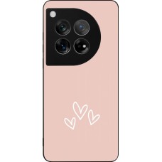 OnePlus 12 Case Hülle - Silikon schwarz Valentine 2023 three minimalist hearts