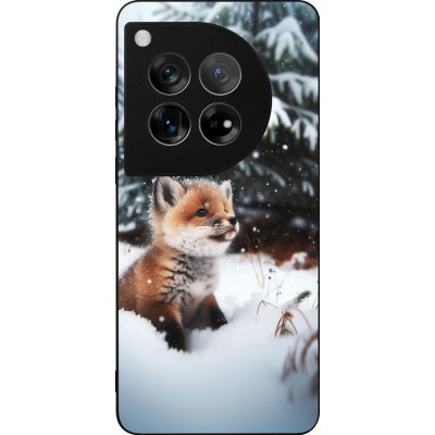 OnePlus 12 Case Hülle - Silikon schwarz Weihnachten 2023 Fuechslein Tanne