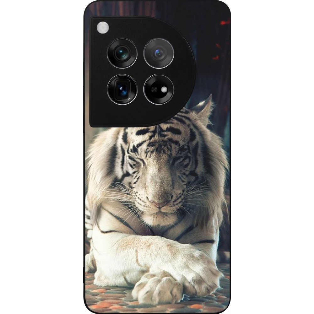 OnePlus 12 Case Hülle - Silikon schwarz Zen Tiger
