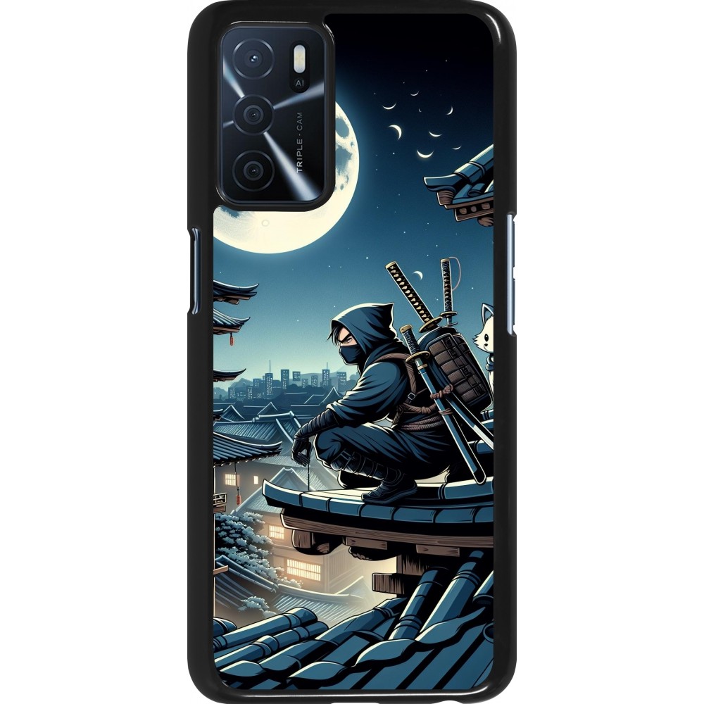 OPPO A16s Case Hülle - Ninja unter dem Mond
