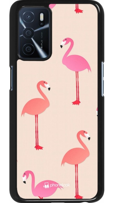 Oppo A16s Case Hülle - Pink Flamingos Pattern