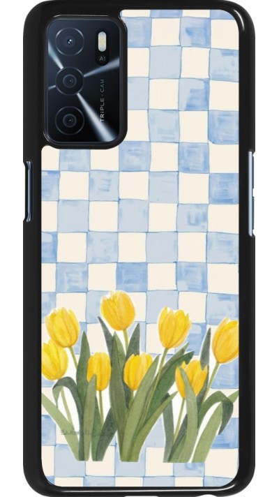 Coque OPPO A16s - Blue vichy tulips Spring 2026
