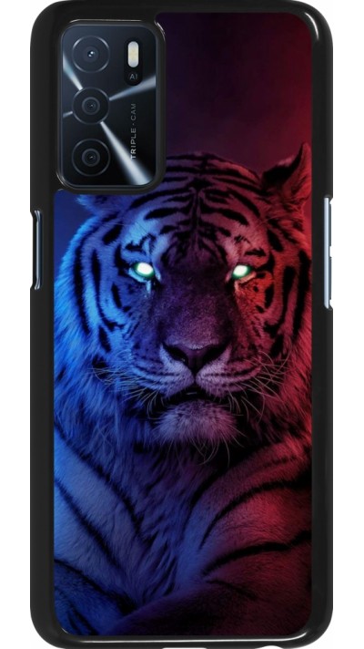 Oppo A16s Case Hülle - Tiger Blue Red