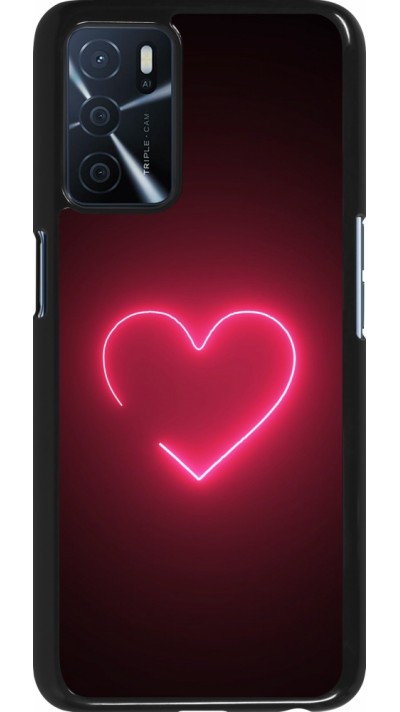 Oppo A16s Case Hülle - Valentine 2023 single neon heart