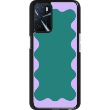 OPPO A16s Case Hülle - Wavy Rectangle Green Purple