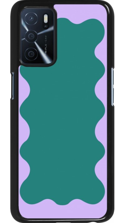 Coque OPPO A16s - Wavy Rectangle Green Purple