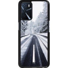 Oppo A16s Case Hülle - Winter 22 Snowy Road