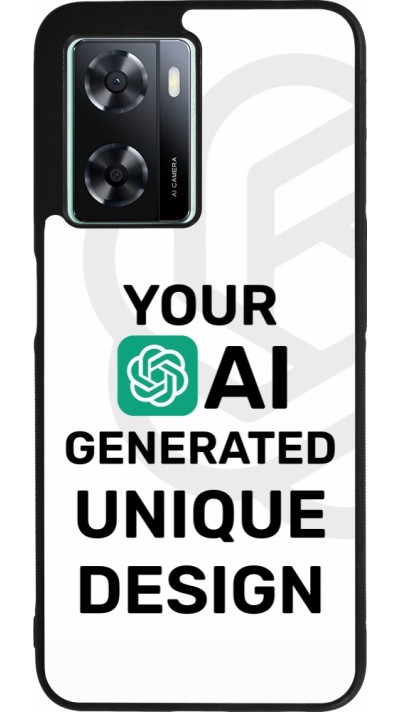 Coque OPPO A57 5G - Silicone rigide noir Unique au monde générée par intelligence artificielle (AI) avec vos idées