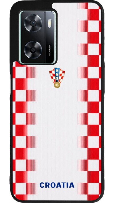 OPPO A57 5G Case Hülle - Silikon schwarz Kroatien 2026 personalisierbares Fussballtrikot